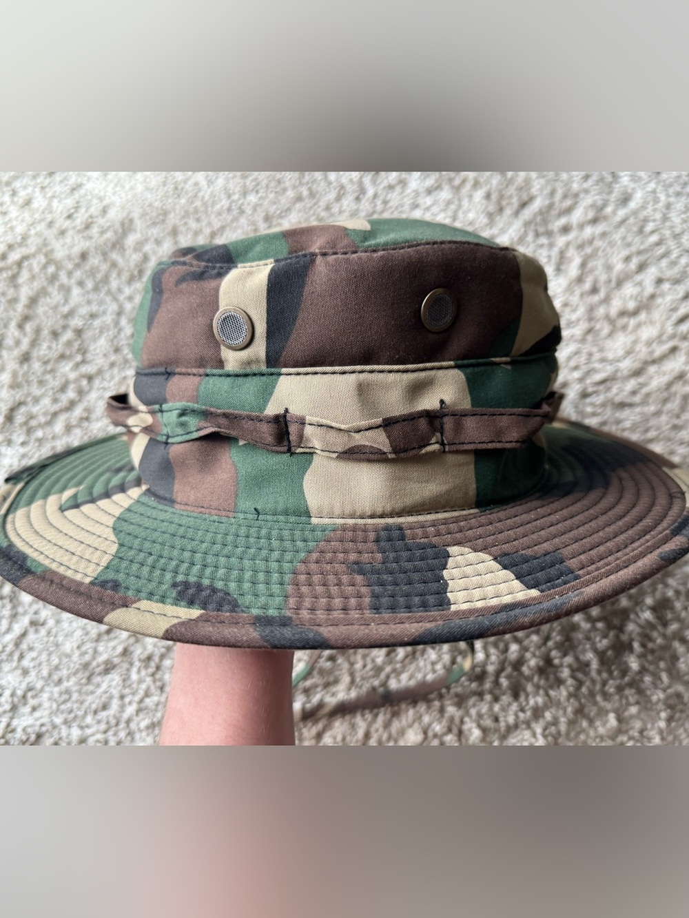 Rainforest Cafe Kids Camo Boonie Safari Hat One Size Adjustable Chin Strap - Picture 3 of 7